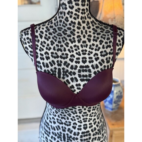 Victoria's Secret PINK Bra Women's 34D Red Burgundy Multiway Push Up Hook Eye - Picture 2 of 8